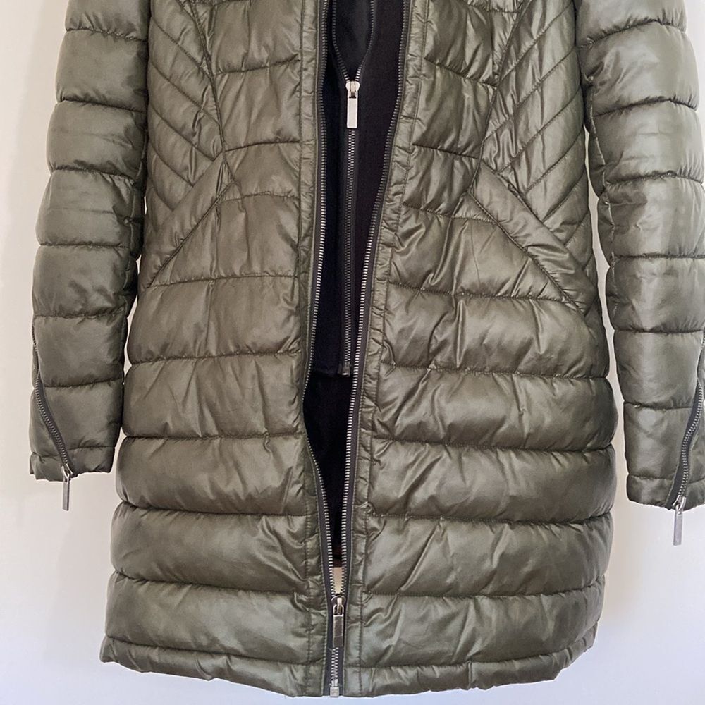 French Connection Jacket Olive Green Hoddie Lined NWOT Medium - Picture 3 of 9